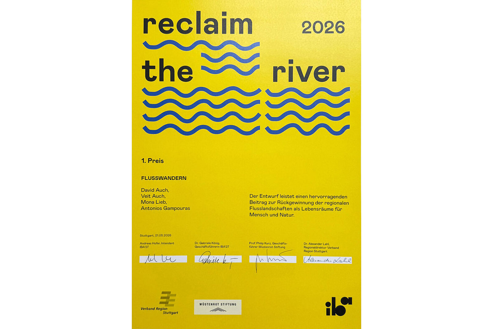 Wettbewerb "reclaim the river"